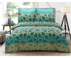 Amsons Quilt Cover Set - Oasis - Green/Beige