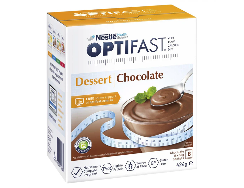 Optifast VLCD Chocolate Dessert 8 Pack 53g Sachets