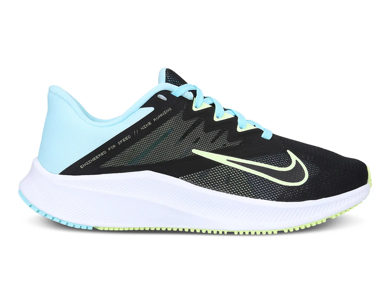 Nike Women's Quest 3 Running Shoes - Black/Barely Volt/Glacier Ice