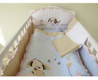 Babyworth 6 PCS Cot Bedding Set With Blanket & Sheets & Bumper & Pillar Pink For Girl