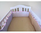 Babyworth 6 PCS Cot Bedding Set With Blanket & Sheets & Bumper & Pillar Pink For Girl