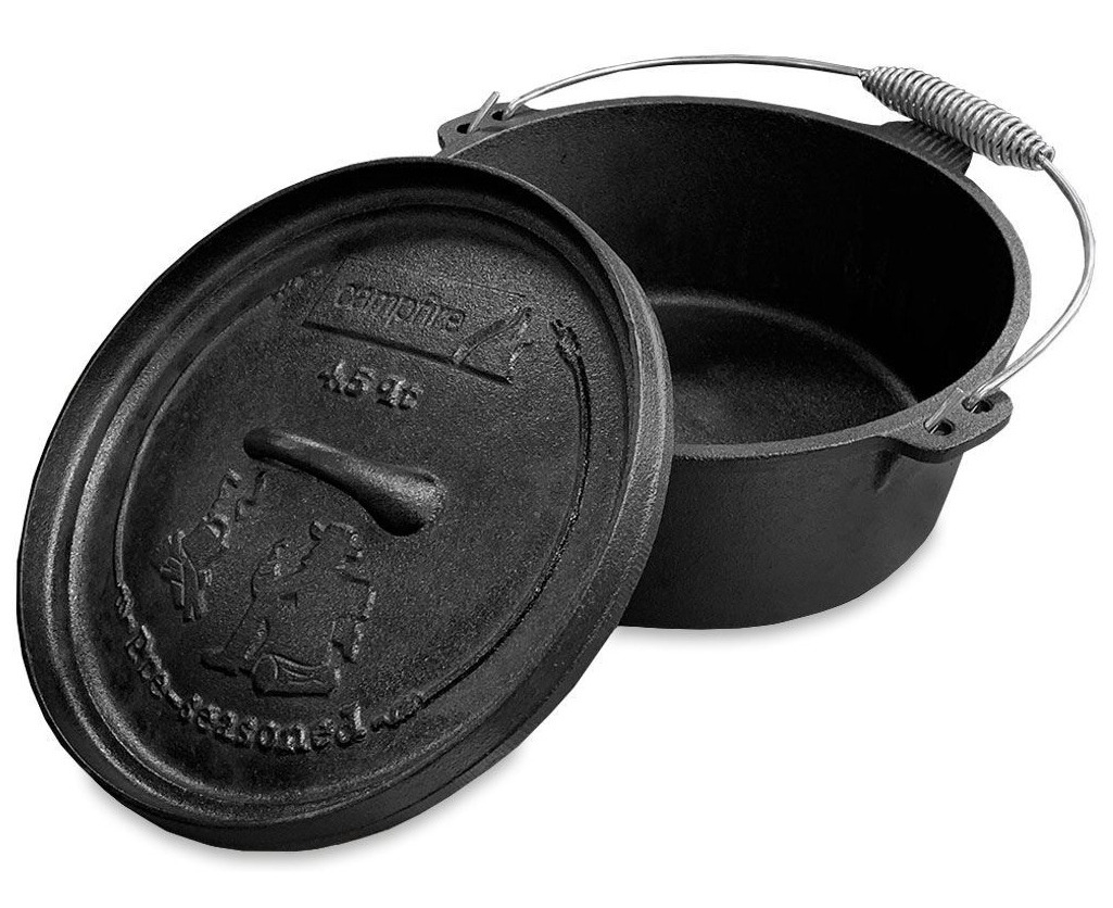 Campfire Pre Seasoned Cast Iron Camp Oven 4.5 Quart