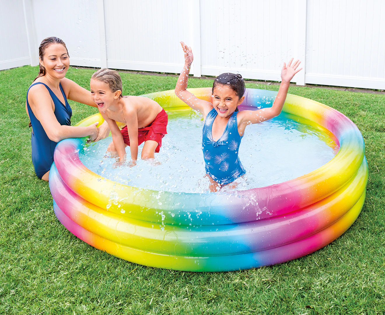 Intex Rainbow Ombre 168x38cm Inflatable Swimming Pool Kids Outdoor Garden Fun 2+