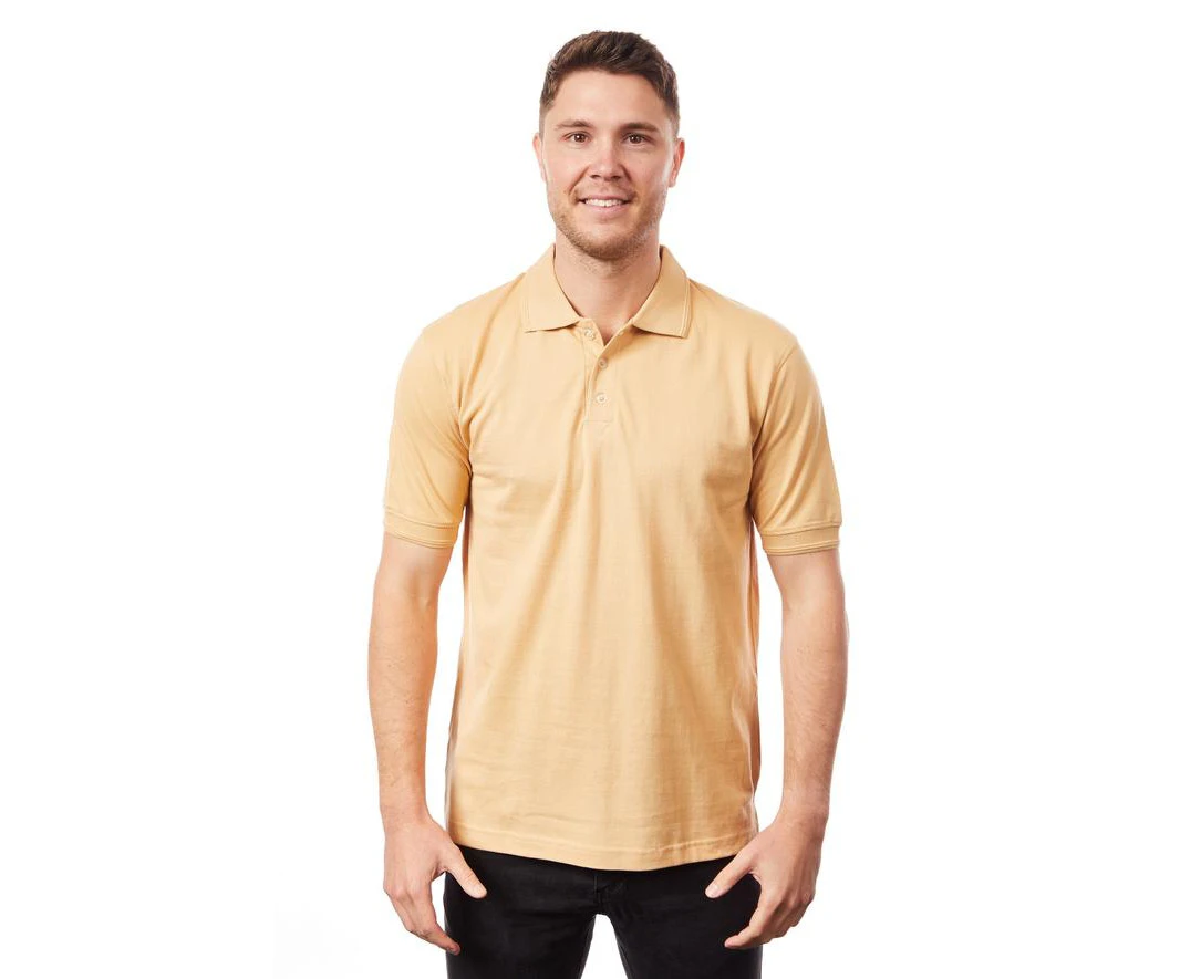 Tipsy Koala Men's Solid Polo Cotton T Shirt Beige