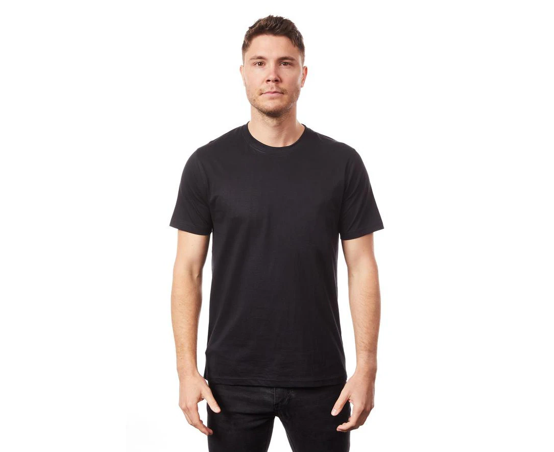 Tipsy Koala Men's Black Solid Round Neck Cotton T Shirt