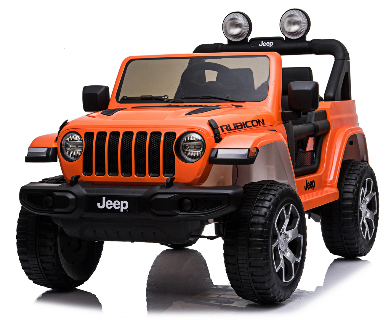 Jeep Wrangler Rubicon Kids Remote Control Electric 12V Ride-On Car - Orange  