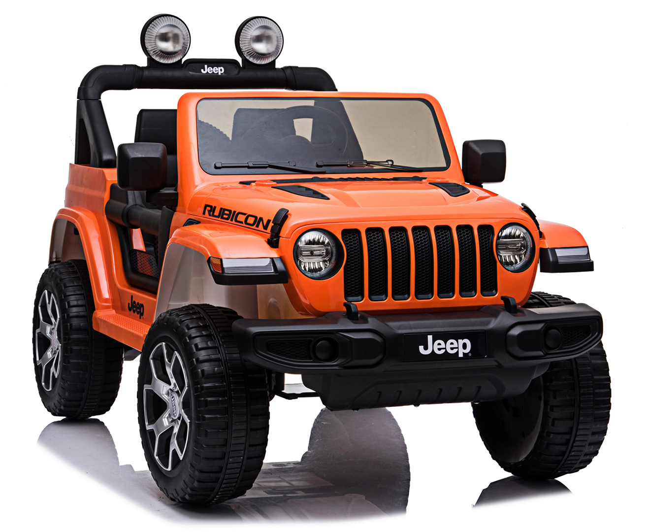 Jeep Wrangler Rubicon Kids Remote Control Electric 12V Ride-On Car - Orange  