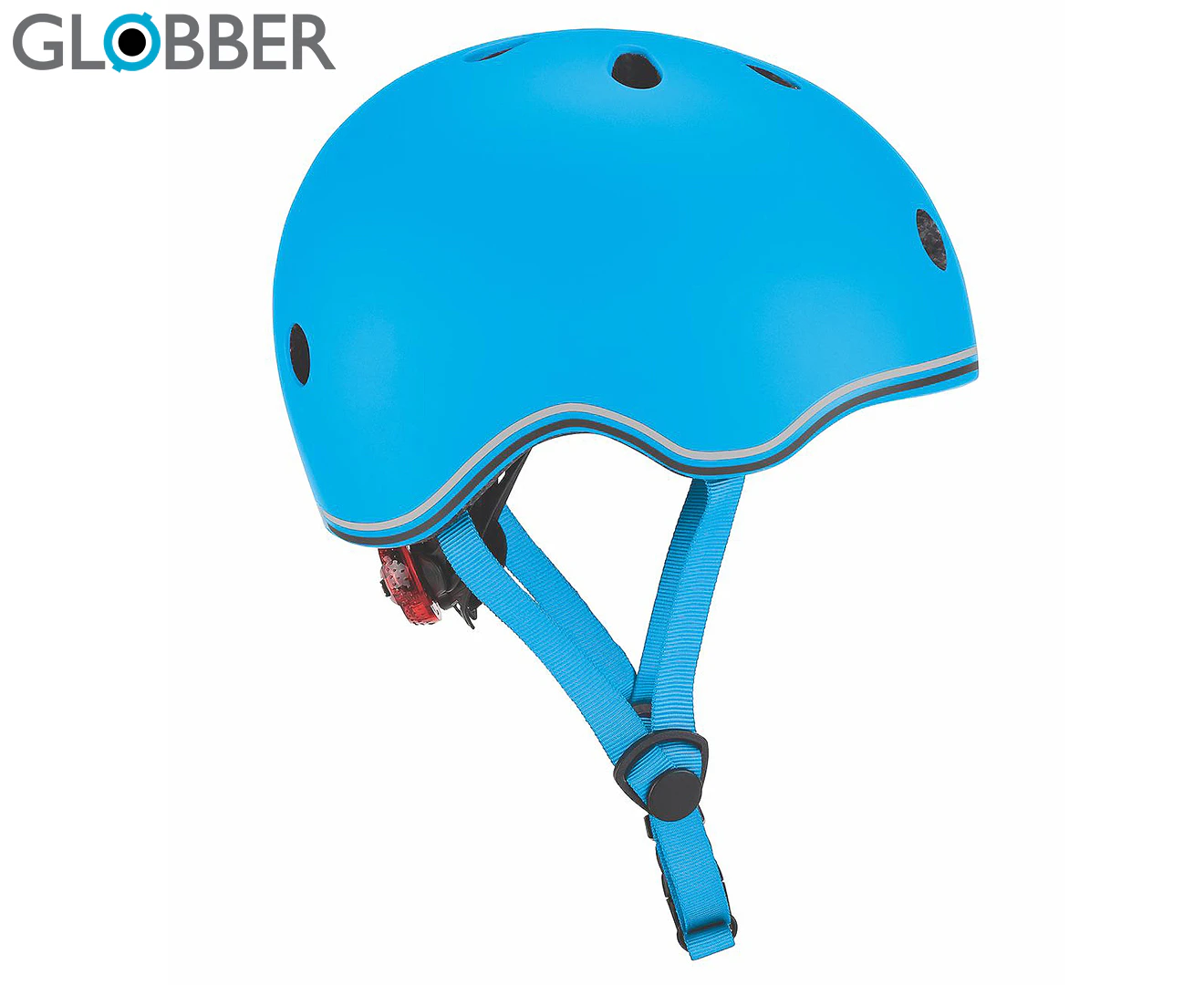 Globber Kids' Evo Lights Bike Helmet - Sky Blue