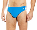 Adidas Men's 3-Stripes Swim Trunks - Shock Blue/White