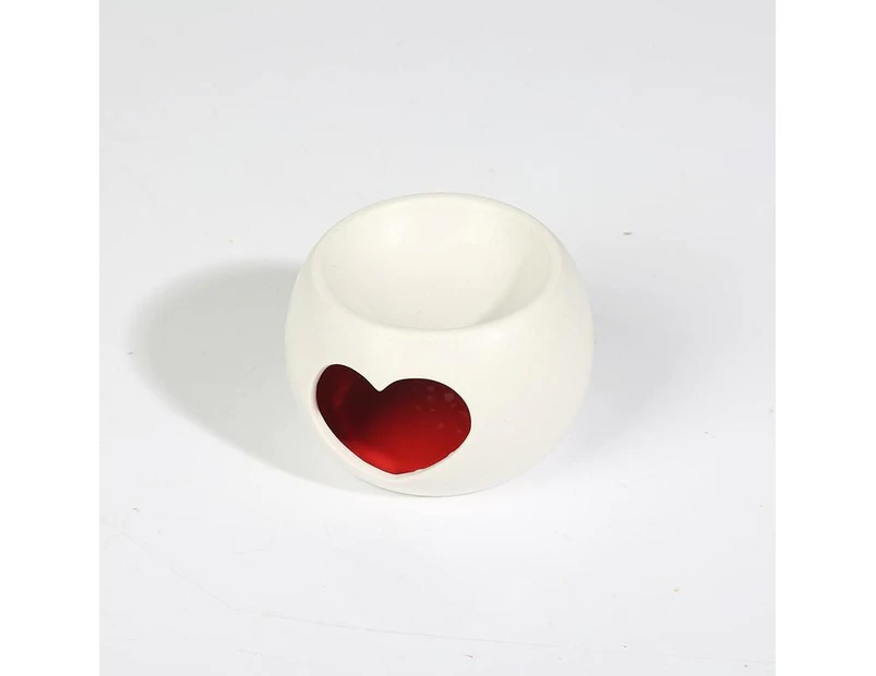 Oil Burner Heart Porcelain White 13*13*7.5CM