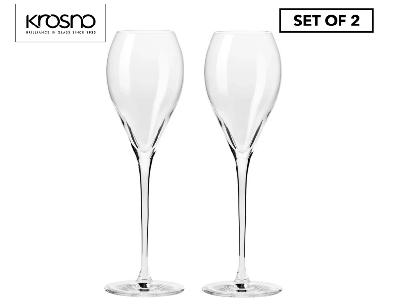 Set of 2 Krosno 225mL Duet Flute Glasses