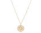 Guess Peony Crystal Long Necklace - Gold