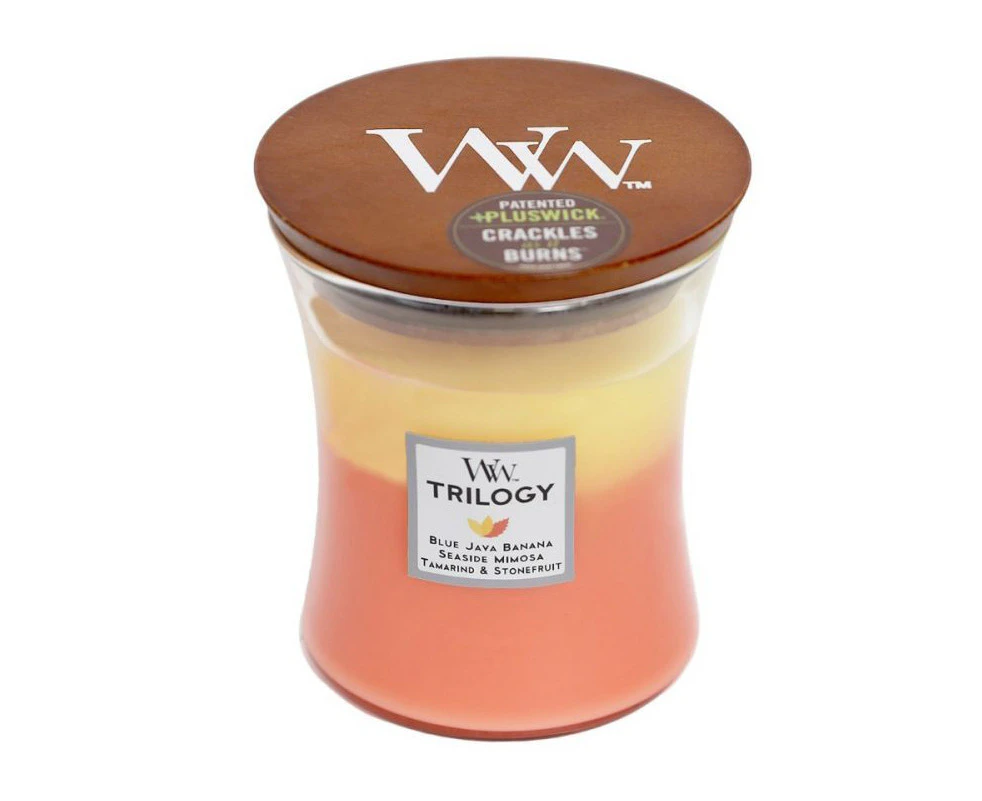 WoodWick 274g Scented Fragrance Soy Wax Candle Tropical Sunrise Trilogy Medium