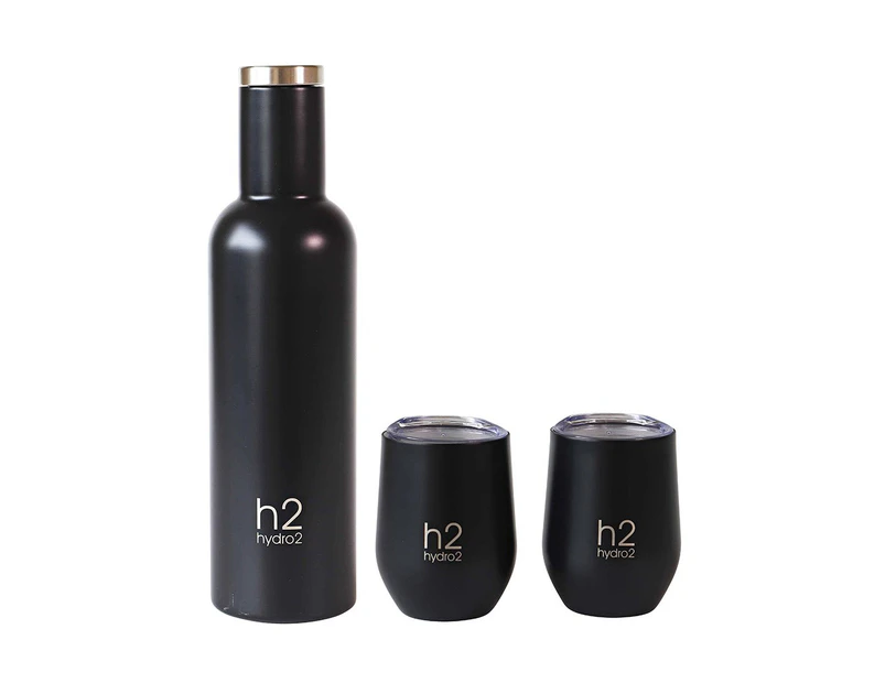 h2 hydro2 Quench 3 Piece Insulated Wine Flask & Tumbler Set