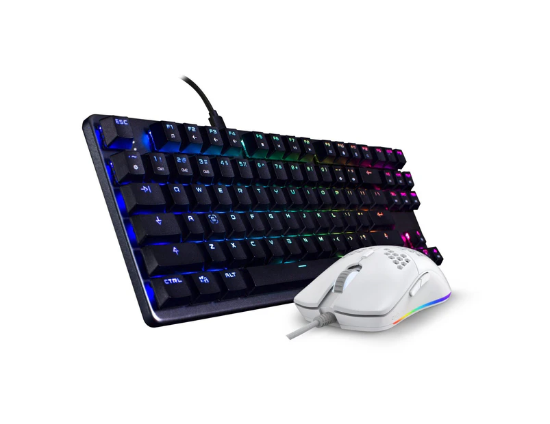 Tecware Phantom L Brown Switch and EXO Elite Mouse White Keyboard and Mouse