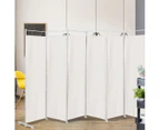 Costway 6 Panel Room Divider Folding Privacy Screen 3x1.8M Partition Freestanding Steel Frame Home Office,White