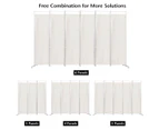 Costway 6 Panel Room Divider Folding Privacy Screen 3x1.8M Partition Freestanding Steel Frame Home Office,White