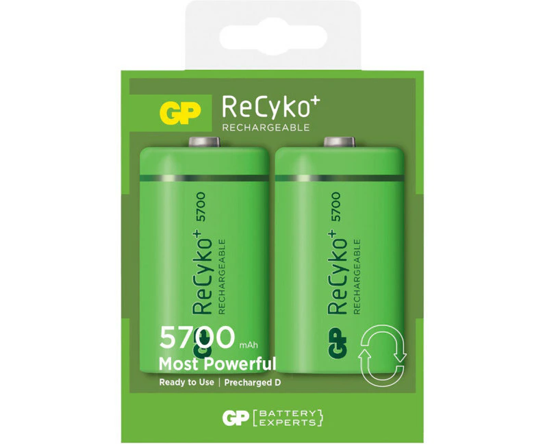 2x Recyko LSD Type D 5700mAh 1.2V NiMH High Drain Rechargeable Reusable Battery