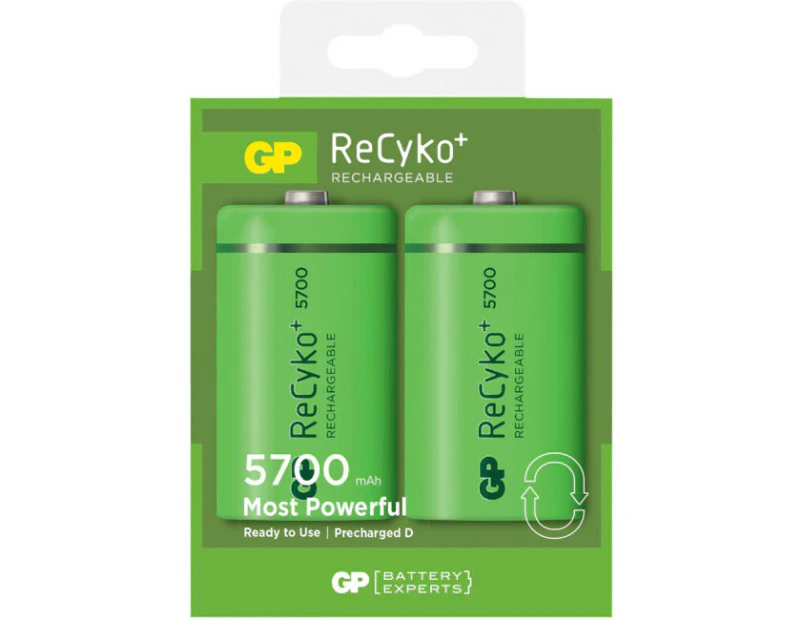 2x Recyko LSD Type D 5700mAh 1.2V NiMH High Drain Rechargeable Reusable Battery