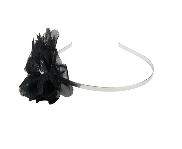 OMBRELLO Styled Fascinator Alice Band With Dia Flower Black