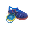 Kids Shoes Original Jellies Butterscotch Sandals Unisex style Buckle side - Blue/Red