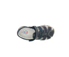 Boys Shoes Surefit Peter Covered Toe Heel In Hook And Loop Leather Sandals - Navy/Green