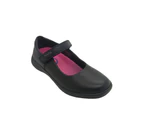 Surefit Britney Girls School Shoe Leather Mary Jane style MultiFit Insole Adjustable - Black