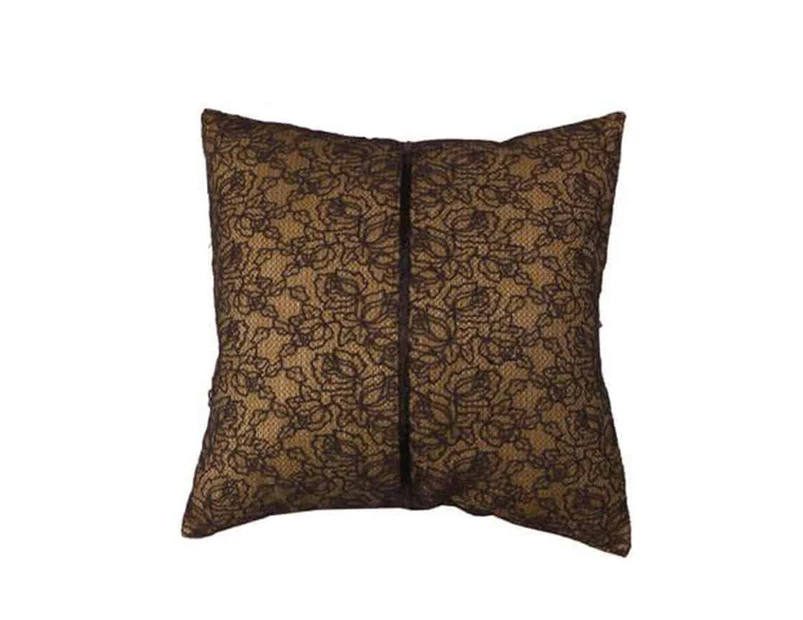 Amsons Embroidered Cushion Cover Pair-Oplance- Black/Beige