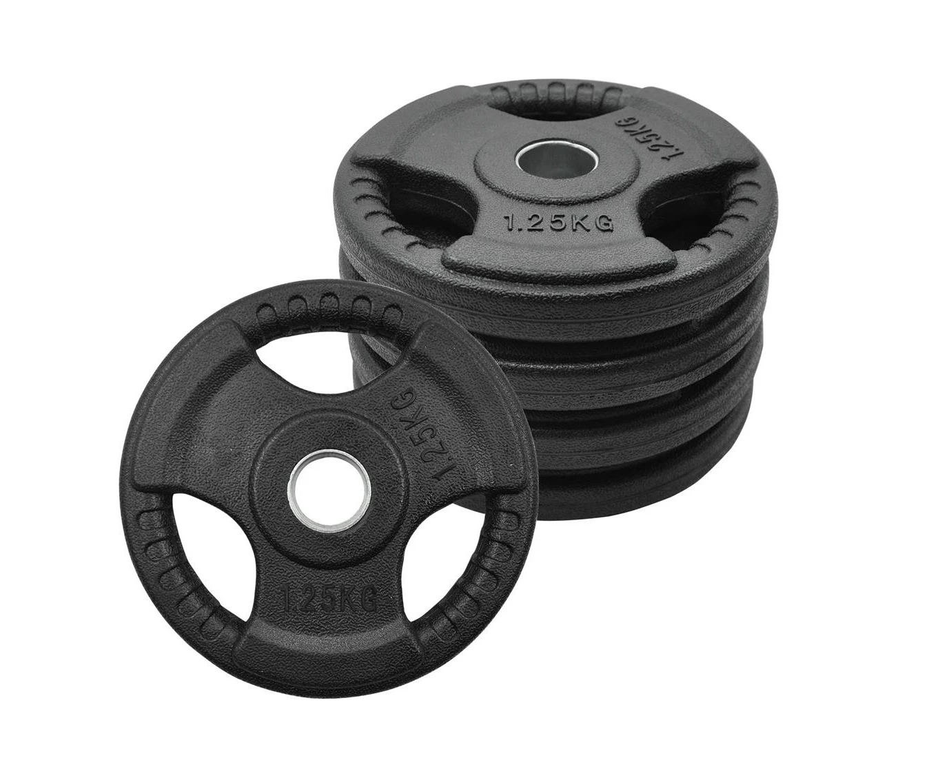 Total 10kg Standard Rubber Coated Weight Plates - 1.25kg x 4