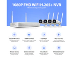 1080P Security Camera System Full HD Wireless CCTV Camera Set with 4 Channel Wi-Fi NVR