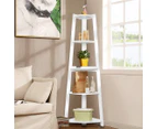 HelloFurniture Hawaii 5-Tier Corner Ladder Shelf - White