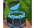 PaWz Dog Playpen Pet Play Pens Foldable Panel Tent Cage Portable Puppy Crate 42" - Navy Blue