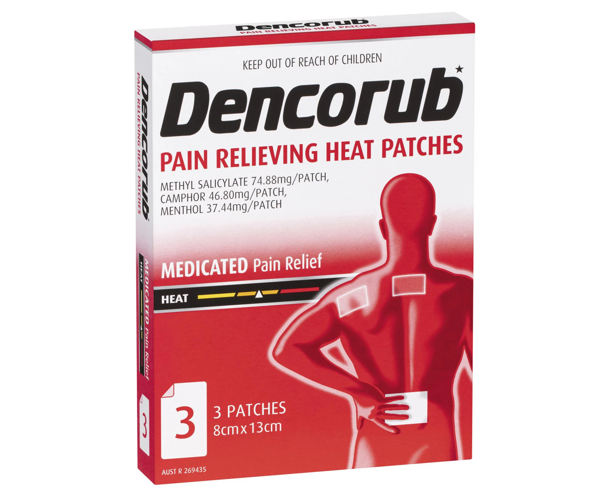 Dencorub Pain Relieving Heat Patches 3 Pack