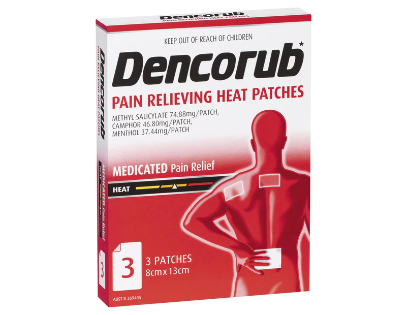 Dencorub Pain Relief Heat Patch 3 Pack