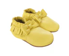 Robeez Soft Soles Baby Shoes Premium Leather Yellow Maggie Moccasins