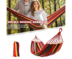 Red Double Hanging Hammock Outdoor Garden Travel Beach Camping Swinging Bed