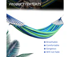 Blue Double Hanging Hammock Outdoor Garden Travel Beach Camping Swinging Bed