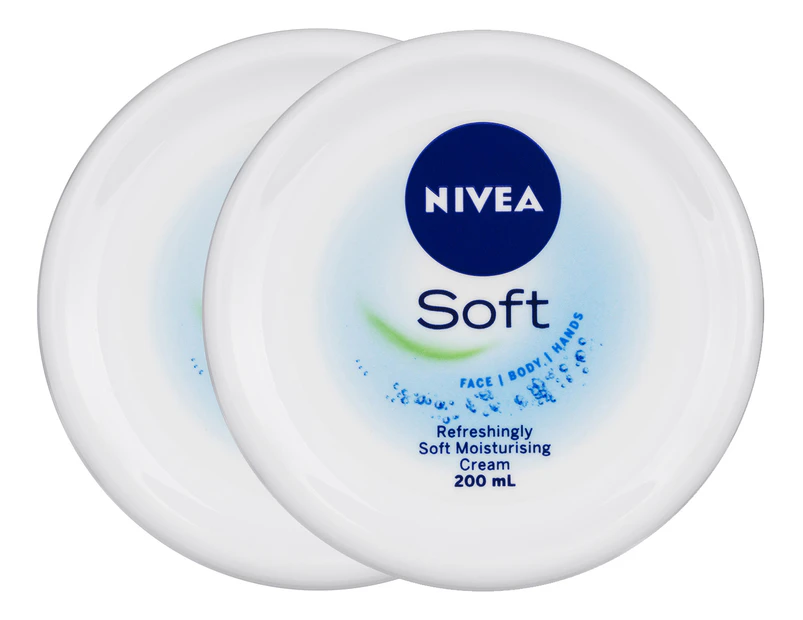 2 x Nivea Soft Moisturising Cream 200mL