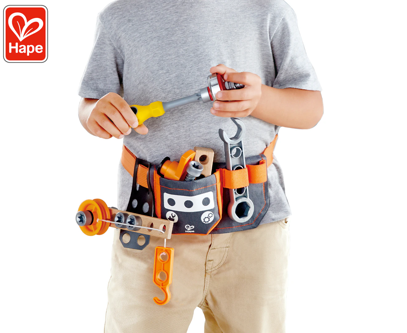 Hape Scientific Tool Belt Kids/Toddler Junior Inventor Pretend Repair Toy 4+