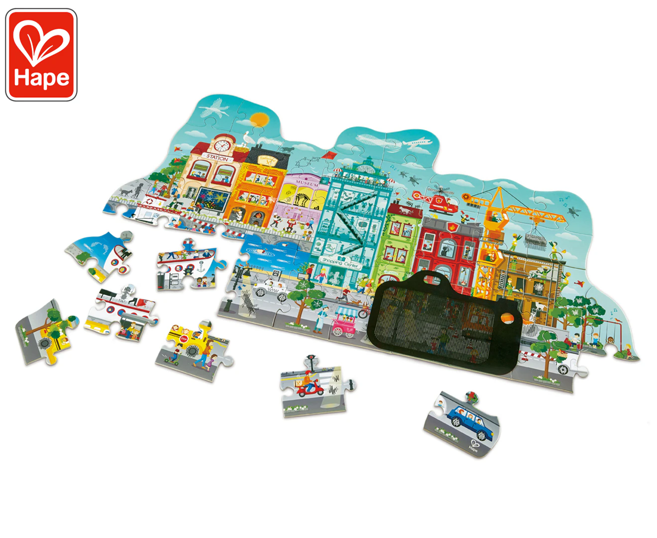 Hape Animated City Puzzle Educational Kids/Toddler Learning Activity Toy 4+