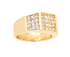 Iced Out Bling Hip Hop Designer Ring - EDGY CZ gold - Gold
