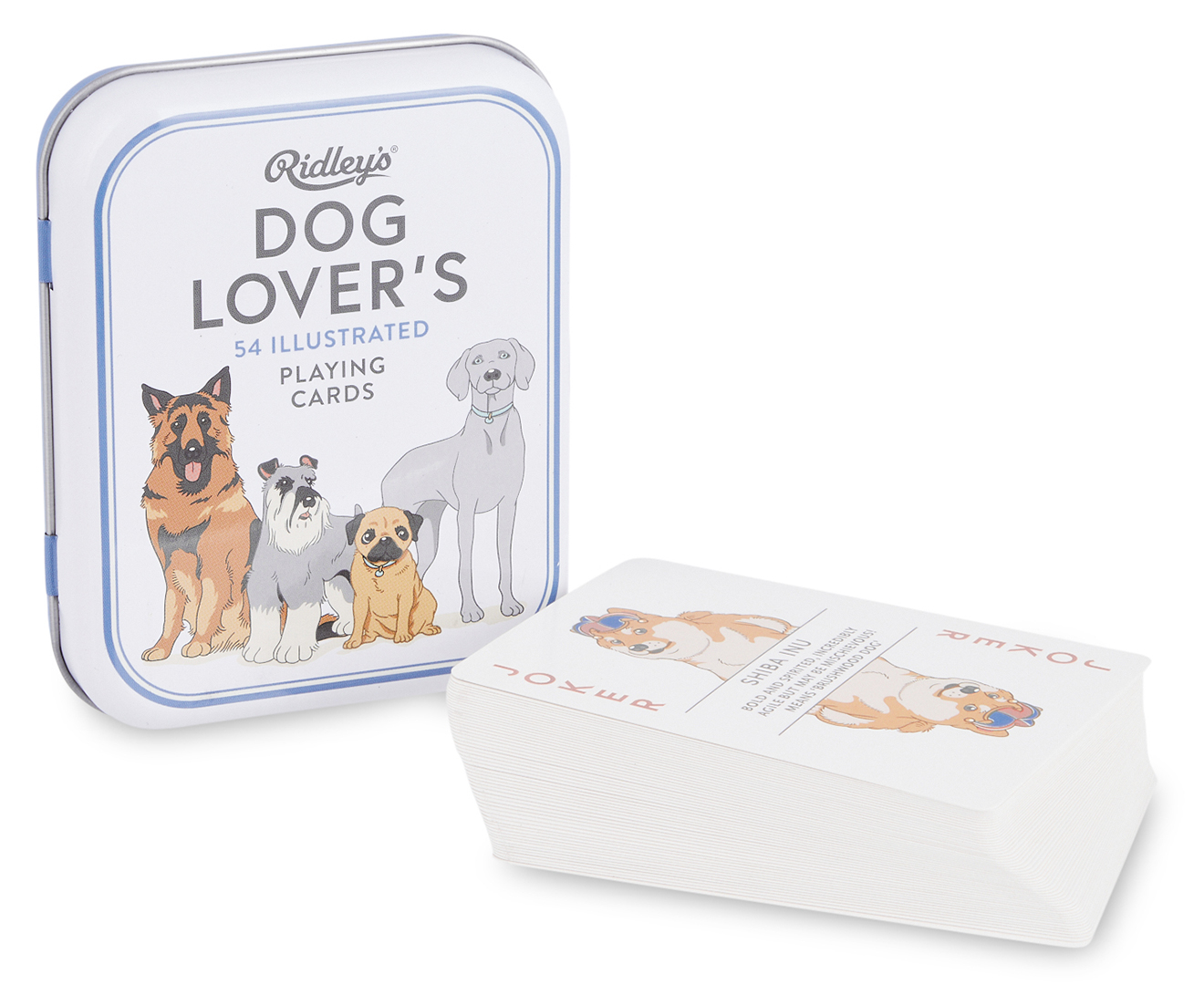 Ridleys Dog Lovers Deck of 52 Illustated Dog Breed Index Playing Cards 