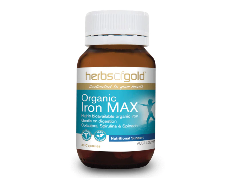 Herbs Of Gold Organic Iron Max 30 Tablets
