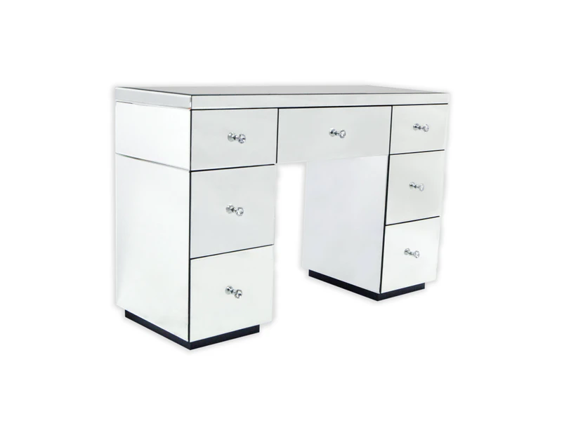 7 Drawers Mirrored Makeup Dressing Table - Silver (Large)
