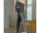 Adore Women Yoga Pants With Side Pockets Fitness Running Leggings Perspiration Quick Drying Tight Pants 2088-Gray
