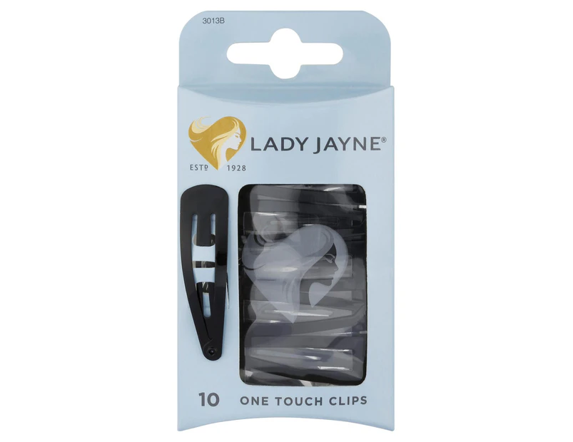 Lady Jayne One Touch Clips Black Pack 10