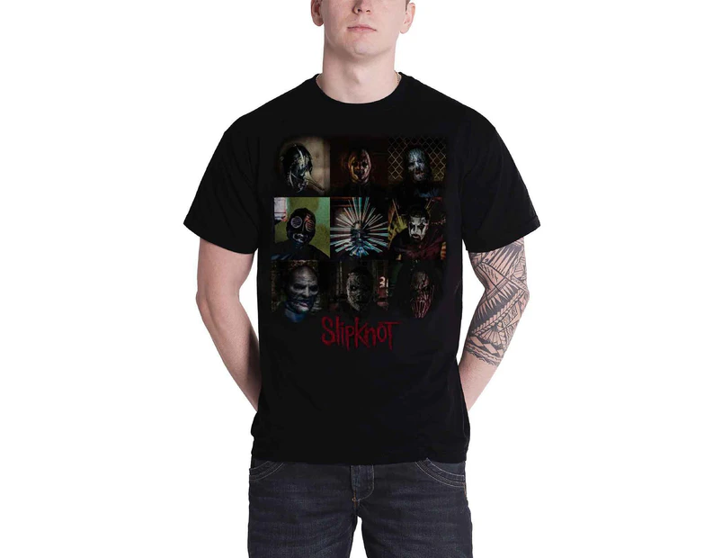 Slipknot T Shirt Blocks Band Logo Gray Chapter Official Mens Black 