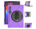 WIWU OnePiece Tablet Case Anti-Fall Protection With Hand+Neck Strap Pencil Holder For Samsung Galaxy Tab S7/S7 Plus 2020-Purple