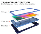 WIWU C-Robot Tablet Case Rugged Heavy Duty Shockproof Stand Cover For Samsung Galaxy Tab A 8.0 T290/T295(2019)-Navy&Blue