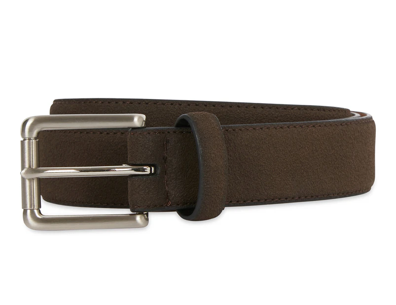 Ben Sherman Men's 35mm Pin Buckle Suede Look Belt - Brown